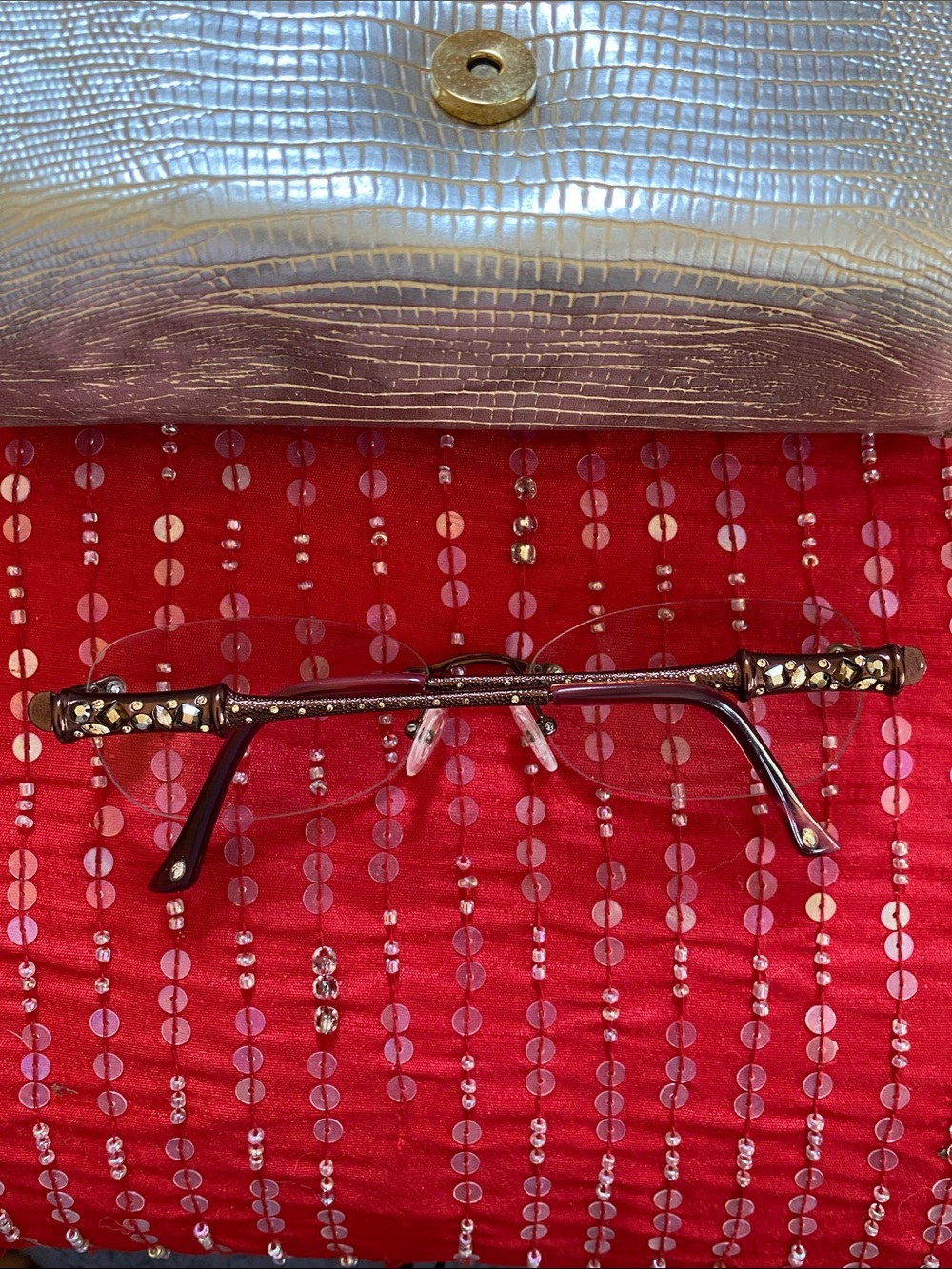 Judith Lieber Handmade in Japan Crystal Encrusted Glasses RX Compatible 1.5